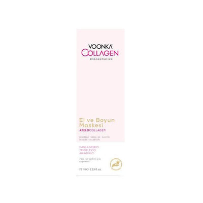 Voonka Collagen Hand and Neck Mask: Anti-Aging Atelocollagen Treatment for Wrinkle Reduction, Skin Firming, Hydration - 
