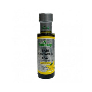 hunnap st johns wort oil 100ml bottle, bottle of hunnap st johns wort oil Hünnap St. John's Wort Oil - 100ml Hünnap St. John's Wort Oil - 100ml hunnap, st-johns-wort-oil, moisturizing-oil, natural-remedies, skincare, aromatherapy, soothing-oil, essential-oils, ai-generated, herbal-oil