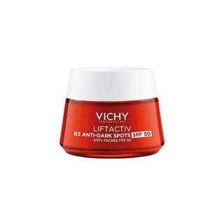Vichy Liftactiv B3 Dark Spot Fighting Cream SPF50 50ml, Close-up of Vichy Liftactiv B3 cream texture Vichy Liftactiv B3 Dark Spot Fighting Cream - SPF50 | 50ml Vichy Liftactiv B3 Dark Spot Cream SPF50 - 50ml vichy, liftactiv, dark-spot-cream, spf50, anti-aging, skincare, hydration, niacinamide, peptides, ai-generated