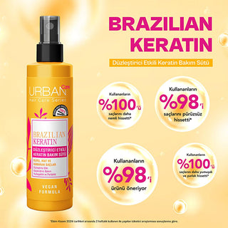 Urban Care Brazilian Keratin Hair Smoothing Milk: Heat Protection & Frizz Control, Vegan & UV Protection - Keratin Hair Treatment for Smooth, Straight Hair Urban Care Keratin Hair Smoothing Milk - Frizz Control & Heat Protect keratin hair treatment, hair straightening product, heat protectant spray, frizz control hair, vegan hair care, Brazilian keratin treatment, smoothing hair milk, marula oil hair, hair repair treatment, UV protection hair, keratin treatment, hair smoothing, heat protection, frizz contro