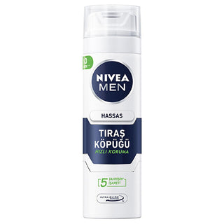 Nivea Men Sensitive Shaving Foam for Men with Sensitive Skin - 6.76 fl oz, Alcohol-Free, Ultra Glide Technology Nivea Men Sensitive Shaving Foam - Alcohol-Free & Soothing Shaving Foam, Sensitive Skin, Nivea Men, Ultra Glide Technology, Alcohol-Free, Men's Grooming, Shaving Essentials, Sensitive Shaving, Dermatologically Tested, Made in Germany, Men's Skincare