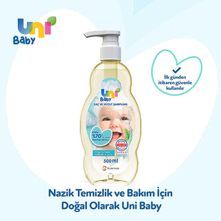 Uni Baby Shampoo 500ml - Natural, Hypoallergenic, Moisturizing Baby Care Uni Baby Shampoo 500ml - Natural & Hypoallergenic baby shampoo, natural baby care, hypoallergenic baby products, moisturizing baby shampoo, dermatologically tested baby care, gentle baby products, safe baby shampoo, natural ingredients, baby skin care, baby hair care