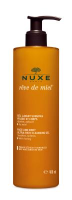 Nuxe Reve de Miel: Gentle Face & Body Wash Gel - Natural Honey & Sunflower Cleanser for Dry, Sensitive Skin - 400ml Nuxe Reve de Miel Face & Body Wash - Dry, Sensitive Skin face and body wash, dry sensitive skin cleanser, natural face wash, moisturizing body wash, honey sunflower skincare, gentle cleansing gel, nuxe reve de miel, hydrolipid barrier, sensitive skin body wash, natural skincare, face wash, body wash, dry skin, sensitive skin, honey, sunflower, natural ingredients, gentle cleanser, moisturizing