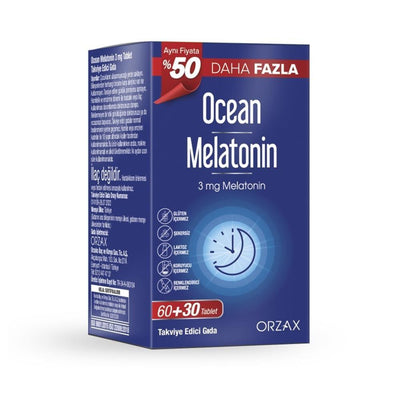 Ocean Melatonin 3mg - 90 Tablets - Natural Sleep Aid, Insomnia Relief, Regulate Sleep-Wake Cycle - Adult Sleep Support