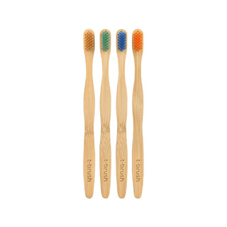 T-Brush Bamboo Toothbrush Medium Hardness 4-Pack - Eco-Friendly Oral Care Bamboo Toothbrush 4-Pack - Eco-Friendly Oral Care bamboo toothbrush, eco-friendly toothbrush, sustainable oral care, natural toothbrush, medium hardness toothbrush, eco-friendly oral care, biodegradable toothbrush, sustainable living, oral hygiene, natural oral care, green living, zero waste, plastic-free, toothbrush set, family oral care