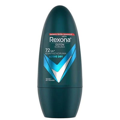 Rexona Men Active Dry Roll-On Deodorant - 72 Hour Protection, Long-Lasting Antiperspirant for Active Men
