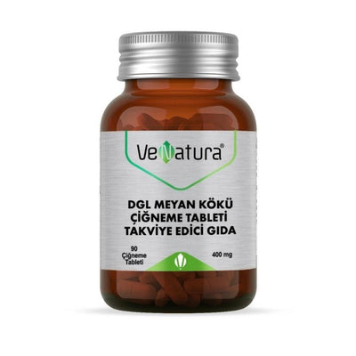 VeNatura Licorice Root Supplement Chewable Tablets - 400mg, Strawberry Flavor, Natural Health Support for Digestive & Im