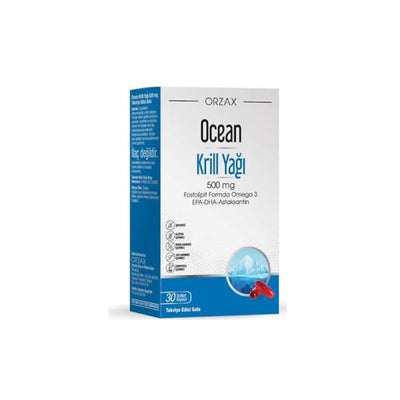 Ocean Krill Oil 500mg: Boost Omega-3, EPA & DHA, and Antioxidant Support with Astaxanthin - 30 Softgels