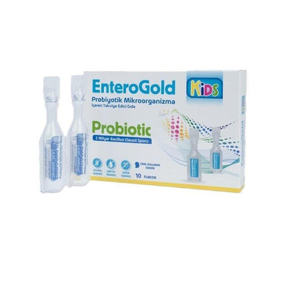 EnteroGold Kids Probiotic Supplement - 10 Flakons | Supports Gut Health in Children | Bacillus Clausii Probiotic for Kid