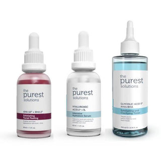 The Purest Solutions Blackhead & Pore Minimizing Skincare Set: AHA BHA Peeling, Hyaluronic Acid Serum, Glycolic Toner - Exfoliate, Hydrate, Clarify Purest Solutions: Blackhead Removal & Pore Minimizing Skincare Set blackhead removal, pore minimizing skincare, AHA BHA peeling solution, hyaluronic acid serum, glycolic acid toner, exfoliating facial set, skin clarifying routine, the purest solutions, intensive hydration, skincare set, exfoliation, hydration, clarifying, acne-prone skin, oily skin, enlarged por