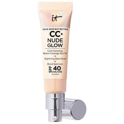 CC+ Nude Glow Lightweight Foundation + Glow Serum with SPF 40 and Niacinamide - Brightening, Medium Coverage Liquid Foun