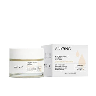 Anyong Hydra Moist Moisturizing Cream - Snail Secretion Filtrate & Hyaluronic Acid Complex for Intense Hydration Anyong Hydra Moist Cream - Intense Hydration & Natural Glow moisturizing cream, hydrating skincare, snail secretion filtrate, hyaluronic acid complex, natural skincare, pre+postbiotics skincare, rosehip seed oil, grape seed oil, intense hydration, skin nourishment, skincare routine, dry skin solution, healthy skin, skincare essentials