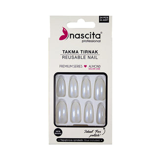 nascita hologram nail tips package, application of nascita nail tips, close up of hologram nail design Nascita 24-Piece Hologram Nail Tips - Easy Application for Nail Enthusiasts | 24 Tips Nascita 24-Piece Hologram Nail Tips nascita, nail-tips, hologram-nails, nail-enthusiasts, makeup-lovers, easy-application, nail-art, manicure, false-nails, ai-generated