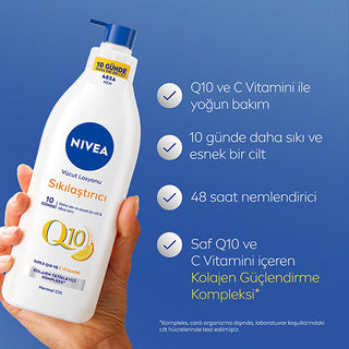 Nivea Q10 Firming Body Lotion - Visibly Tightens Skin in 10 Days, Intense 48-Hour Moisture - With Vitamin C & Collagen Booster, Fast Absorbing Nivea Q10 Firming Lotion: Tighten Skin, 48H Moisture Nivea Q10 firming lotion, body lotion for firm skin, skin tightening body lotion, moisturizing lotion with Q10, body lotion for dry skin, vitamin C body lotion, collagen boosting body lotion, fast absorbing body lotion, Nivea, Q10, firming, lotion, body lotion, skin care, moisturizer, skin tightening, vitamin C, co