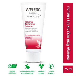Weleda Natural Toothpaste with Ratanya Root for Sensitive Gums - 2.54 fl oz, Chemical-Free Oral Care Weleda Natural Toothpaste for Sensitive Gums natural toothpaste, sensitive gums, chemical-free oral care, Ratanya root toothpaste, natural ingredients for oral hygiene, oral care, natural oral care, healthy gums, fresh breath, Weleda, eco-friendly, sustainable, chemical-free, gentle cleansing