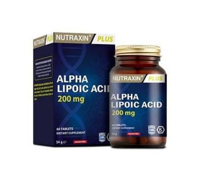 Nutraxin Alpha Lipoic Acid 200mg - 60 Tablets - Sugar & Gluten-Free Antioxidant Dietary Supplement for Overall Health