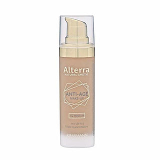 Alterra Anti-Aging Foundation No.02 Medium - Hyaluronic Acid & SPF 6 for Hydration & Sun Protection Alterra Anti-Aging Foundation - Hydrating & Sun Protection anti-aging foundation, hyaluronic acid foundation, SPF 6 foundation, medium coverage foundation, Alterra Antiage Fondöten, anti-aging skincare, hydrating foundation, everyday makeup, natural coverage, sun protection, skincare makeup, cosmetics, beauty products, skincare routine, makeup essentials