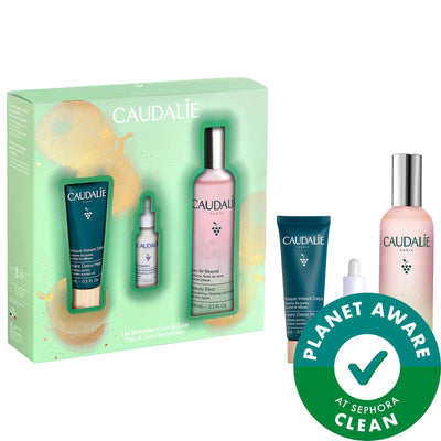 Caudalie Prep & Glow Best-Sellers Skincare Set: Visibly Tighten Pores, Reduce Dark Spots, Brightening Serum, Glowing Ski