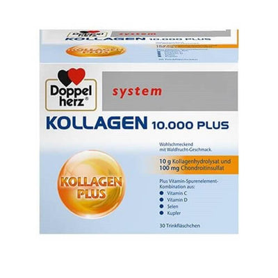 Doppelherz Kollagen 10.000 Plus: High-Dose Hydrolyzed Collagen Drink for Joint Health & Skin Elasticity - Raspberry, Eld