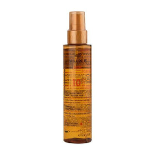 Nuxe Sun Bronzing Oil SPF10: Nourishing Tanning Oil for Face & Body, Water Resistant, Paraben & Silicone Free - Achieve a Natural, Healthy Glow Nuxe Bronzing Oil SPF10: Natural Tanning, Healthy Glow bronzing oil SPF10, tanning oil with sunscreen, face and body tanning oil, dry oil sunscreen, paraben free tanning oil, natural tanning oil, water resistant bronzing oil, sun tanning oil, sunscreen oil, shea butter tanning oil, bronzing oil, tanning oil, face oil, body oil, SPF10, sun protection, macadamia oil, 