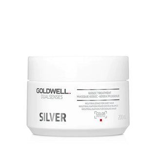 Goldwell Dualsenses Silver 60Sec Hair Mask for Gray & Blonde Hair - Enhances Color Vibrancy, 200ml Goldwell Dualsenses Silver 60Sec Hair Mask for Gray & Blonde Gray hair care, Blonde hair mask, Color care hair products, Goldwell Dualsenses, Silver hair mask, Hair mask for colored hair, Color vibrancy, Anti-brassiness, Hair care for gray hair, Blonde hair care products, Hair nourishment, Color maintenance, Hair mask 200ml, Quick hair care, 60-second hair mask