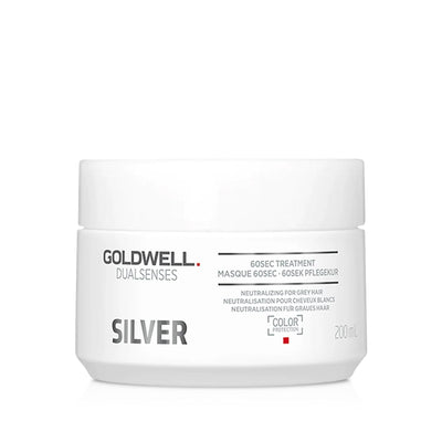 Goldwell Dualsenses Silver 60Sec Hair Mask for Gray & Blonde Hair - Enhances Color Vibrancy, 200ml