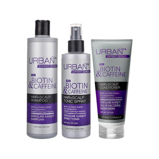 URBAN Hair Care Set - Anti-Hair Loss Products with Biotin & Caffeine for Hair Loss Prevention URBAN Hair Care Set - Biotin & Caffeine for Hair Loss Hair care set, Anti-hair loss products, Biotin hair care, Caffeine hair treatment, Hair loss prevention, Hair growth promotion, Strengthens hair follicles, Stimulates hair growth, Reduces hair fall, Healthier hair, Professional hair care, Cosmetic hair care, Hair health improvement