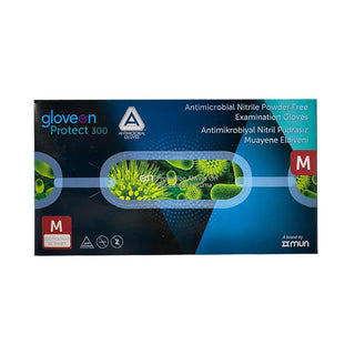 Antimicrobial Nitrile Powder-Free Examination Gloves Medium 100 Pieces