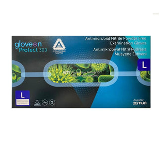Antimicrobial Nitrile Powder-Free Examination Gloves Large 100 Pieces