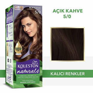 wella koleston naturals hair color 5 0 light brown, wella koleston naturals hair color packaging, swatch of wella koleston naturals hair color 5 0 light brown Wella Koleston Naturals Hair Color 5/0 Light Brown - Rich Color with Coconut Oil | 50 ml Wella Koleston Naturals Hair Color 5/0 Light Brown wella, hair-color, light-brown-hair-dye, natural-coloring, coconut-oil, long-lasting, color-treatment, dye, ai-generated, permanent-hair-color