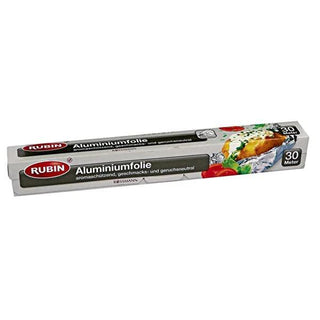 Rubin 30m Aluminum Foil Roll - Airtight Food Storage Solution for Home Cooks Rubin 30m Aluminum Foil Roll - Preserve Freshness aluminum foil roll, food storage solutions, Rubin aluminum foil, 30 m aluminum foil, airtight food storage, kitchen essentials, food preservation, cooking accessories, household items