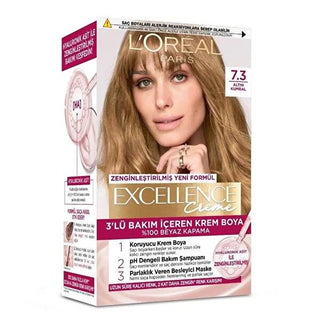 L'Oréal Paris Excellence Creme Hair Dye - Hydrating, Long-Lasting Color with Hyaluronic Acid - Golden Brown 7.3 L'Oréal Paris Excellence Creme Hair Dye - Hydrating & Long-Lasting hair dye, permanent hair color, hyaluronic acid hair care, nourishing hair dye, at home hair coloring, L'Oréal Paris, Excellence Creme, Golden Brown 7.3, hair color, grey hair coverage, long-lasting hair color