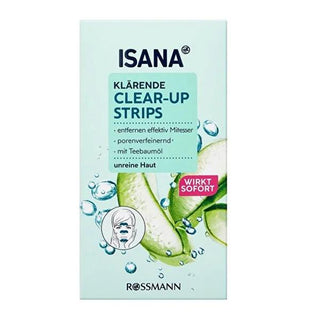 Isana Pore Cleansing Strip Clear Up - Tea Tree Oil Skincare for Acne-Prone Skin, Blackhead Remover, Clarifying Skincare Isana Pore Cleansing Strip - Tea Tree Oil for Clearer Skin pore cleansing strip, tea tree oil skincare, acne treatment, blackhead remover, clarifying skincare, skincare for acne-prone skin, natural skincare, easy skincare solutions, blackhead removal, acne-prone skin solutions, oily skin care, skin clarity, pore cleansing, antibacterial skincare