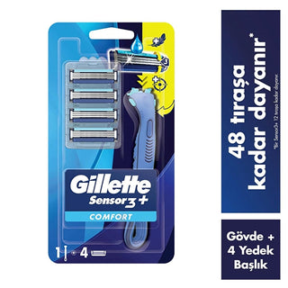 Gillette Sensor3+ Comfort: Smooth, Comfortable Shave with Replaceable Razor Blade Cartridges, Up to 48 Shaves Gillette Sensor3 Razor Blades: Smooth, Comfortable Shave Gillette Sensor3 razor blades, replaceable razor cartridges, men's shaving blades, smooth shave blades, comfortable shave razor, Gillette razor refills, blade refills for Sensor3, razor blades for sensitive skin, shaving, men's grooming, personal care, razor blades, sensitive skin, smooth shave, comfortable shave, Gillette, shaving routine, ra
