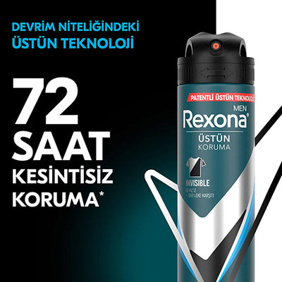 Rexona Men Invisible Ice Fresh Deodorant Spray - 72-Hour Protection, Long-Lasting Freshness, Stain-Free Clothing
