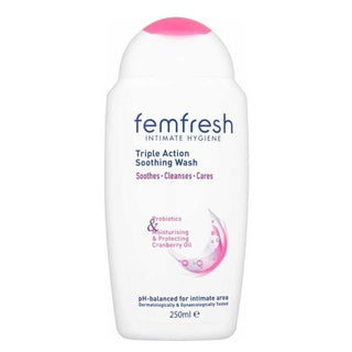 femfresh soothing wash bottle, femfresh intimate care product, femfresh genital wash gel Femfresh Soothing Wash - Genital Care | 8.45 fl oz Femfresh Soothing Wash - Sensitive Care | 8.45 fl oz femfresh, soothing-wash, genital-care, women, intimate-hygiene, personal-care, adolescents, pregnant-women, ai-generated, bath-and-body