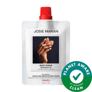 Josie Maran Mini Bohemian Fig Exfoliating Body Scrub - Natural, Moisturizing, Sustainable Beauty for Softer Skin Josie Maran Fig Body Scrub for Softer Skin exfoliating body scrub, natural skincare products, moisturizing body scrub, sustainable beauty products, clean beauty products, bohemian fig, sugar scrub, argan oil, shea butter, refillable packaging, planet-aware beauty, natural fragrance, body care, skincare routine, gift ideas
