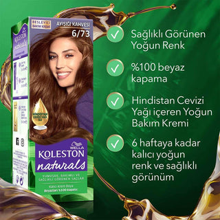 wella koleston naturals hair dye 6-73 packaging, wella koleston hair dye color application, wella hair dye ingredients Wella Koleston Naturals Hair Dye 6/73 - Rich Coffee Color for Hair Dye Enthusiasts | 1.69 fl. oz. Wella Koleston Naturals Hair Dye 6/73 wella-koleston-naturals, hair-dye, rich-coffee-color, coconut-oil, gray-hair-coverage, dye-preparation, hair-care, dye-application, at-home-coloring, ai-generated