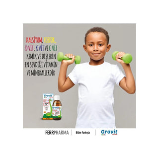 ferr pharma grovit kids syrup bottle, nutrition information for grovit kids syrup Ferr Pharma Grovit Kids Syrup - Multivitamin & Amino Acids | 150 ml Grovit Kids Syrup - Multivitamins and Amino Acids ferr-pharma, grovit-kids-syrup, multivitamins, amino-acids, liquid-supplement, children-health, dietary-supplement, kids-essentials, healthy-growth, ai-generated