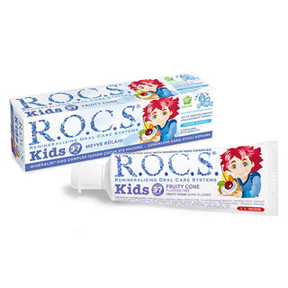 ROCS Kids Toothpaste - Fruit Flavor for Ages 3-7 | Natural Formula