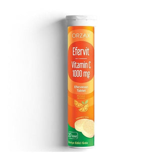 Efervit Vitamin-C 1000 mg Effervescent Tablets - Boosts Immune System, Orange Flavored Dietary Supplement Efervit Vitamin-C 1000mg Effervescent Tablets Vitamin C supplement, Effervescent tablets, Immune system support, Dietary supplement, Health and wellness, Orange flavored, 1000 mg Vitamin C, Efervit