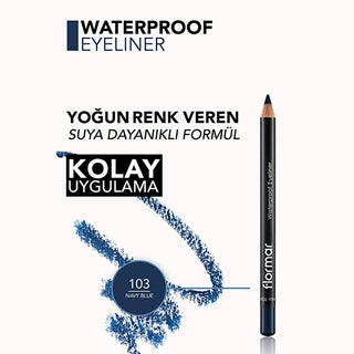 Flormar Waterproof Mat Eyeliner - Intense Pigment, Long-Lasting, Smudge-Proof - Navy Blue Flormar Waterproof Mat Eyeliner - Long-Lasting & Intense waterproof eyeliner, mat göz kalemi, suya dayanıklı eyeliner, yoğun pigmentli eyeliner, Flormar eyeliner, beauty, cosmetics, makeup, long-lasting eyeliner, smudge-proof eyeliner, matte finish eyeliner, intense pigment eyeliner