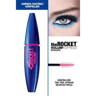 Maybelline New York Rocket Volume Mascara - Volumizing Black Mascara for Dramatic Eye Makeup Maybelline Rocket Volume Mascara - 8x Volumizing Black volumizing mascara, black mascara, easy application mascara, Maybelline New York, Rocket Volume Mascara, dramatic eye makeup, volumized lashes, cosmetic, beauty, makeup, eye care, lash care, black beauty products, volumizing eye makeup, mascara for volume, best black mascara