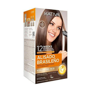 Kativa Brazilian Hair Straightening Treatment Set - 7.61 fl oz - Long-Lasting Straight Hair for Up to 12 Weeks Kativa Brazilian Hair Straightening Treatment - Long Lasting Results hair straightening treatment, Brazilian hair straightening, glyoxylic acid hair straightening, keratin hair care, long-lasting hair straightening, hair care products, nourishing hair treatment, frizz control, hair smoothing, straight hair, hair straightening kit, beauty products, hair care routine, salon quality hair straightening