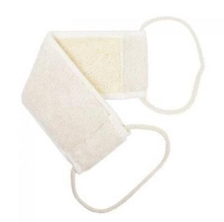 nascita natural loofah back massager, loofah massager in use, close up of natural loofah fibers Nascita Natural Loofah Back Massager - 12x40 cm Nascita Natural Loofah Back Massager | 12x40 cm natural-loofah, back-massager, skin-care, exfoliation, self-care, bath-products, nascita-products, relaxation, ai-generated, gifts-for-her