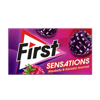 first sensations raspberry blackberry gum packaging, sugar-free chewing gum, first brand logo, tasting raspberry and blackberry gum First Sensations Raspberry & Blackberry Flavored Gum - Sugar-Free Chewing Gum | 27g First Sensations Raspberry & Blackberry Gum first-sensations, raspberry-gum, blackberry-gum, sugar-free-gum, chewing-gum, first, refreshing-gum, flavored-gum, ai-generated, snack