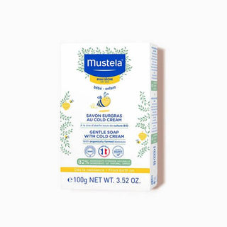 Mustela Cold Cream Soap – Gentle & Moisturizing Cleansing Bar for Baby's Dry, Sensitive Skin - Organic Beeswax & Avocado Extract - 100g Mustela Cold Cream Baby Soap - Gentle, Moisturizing for Dry Skin Mustela soap, cold cream soap, gentle soap for baby, moisturizing soap, soap for dry skin, organic beeswax soap, avocado extract soap, baby cleansing soap, sensitive skin soap, baby soap, dry skin cleanser, eczema soap, natural baby soap, organic baby soap, baby bath products, baby skincare, moisturizing baby 