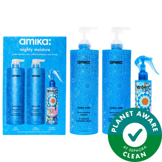 Mighty Moisture: Hydration Hair Care Set - Intense Moisture Shampoo, Conditioner, & Leave-In - Vegan, Cruelty-Free - For Dry, Damaged, Curly Hair Mighty Moisture Hydration Set: Deeply Moisturizing Hair Care hydration hair set, moisturizing shampoo and conditioner, dry hair treatment, curly hair hydration, vegan hair products, cruelty-free hair care, damaged hair repair, frizz control, hyaluronic acid hair, squalane hair treatment, hair care set, shampoo, conditioner, leave-in conditioner, dry hair, damaged 