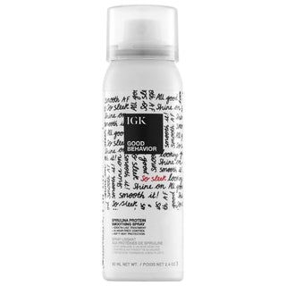 Good Behavior Spirulina Protein Anti-Frizz Smoothing Spray - 24-Hour Frizz Control & Heat Protection Good Behavior Anti-Frizz Smoothing Spray - 24Hr Frizz Control hair smoothing spray, anti-frizz hair product, heat protectant spray, keratin treatment alternative, vegan hair care, spirulina protein, frizz control, heat protection, hair care, hair styling, smoothing spray, vegan, cruelty-free, gluten-free
