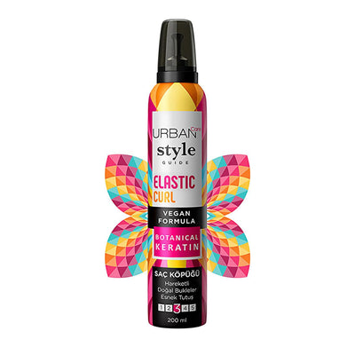 Urban Care Curl Enhancing Mousse with Botanical Keratin Complex - Lightweight, Long-Lasting Curl Definition & UV Protect